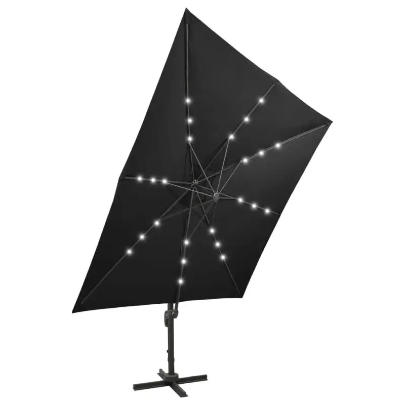 Elegante zweefparasol met LED-verlichting beschermt tegen zon en uv - Parasols en zonneschermen