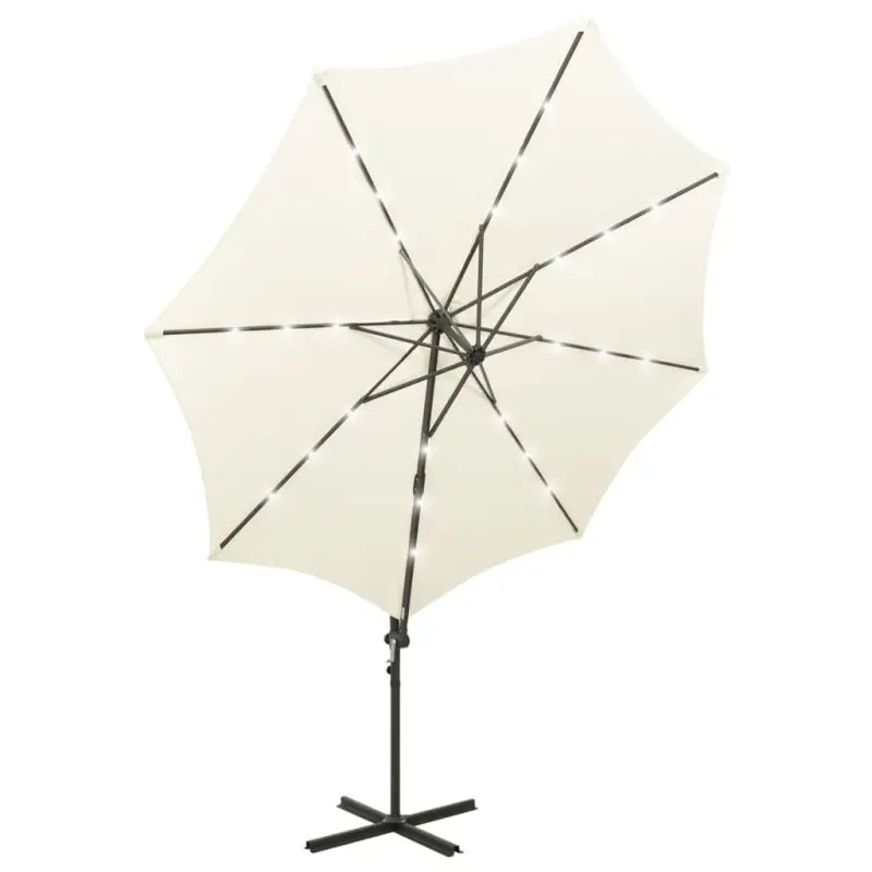 Elegante zweefparasol met LED-verlichting en bescherming tegen zware regenval - Parasols en zonneschermen