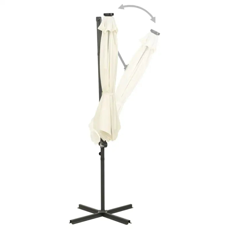 Elegante zweefparasol met LED-verlichting en bescherming tegen zware regenval - Parasols en zonneschermen