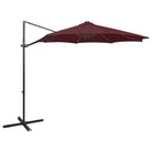 Elegante zweefparasol met LED-verlichting en bescherming tegen zware regenval - Bordeauxrood / 1 - Parasols