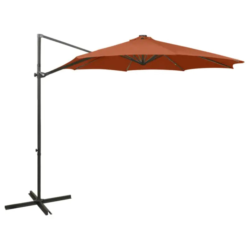 Elegante zweefparasol met LED-verlichting en bescherming tegen zware regenval - Terracotta / 1 - Parasols
