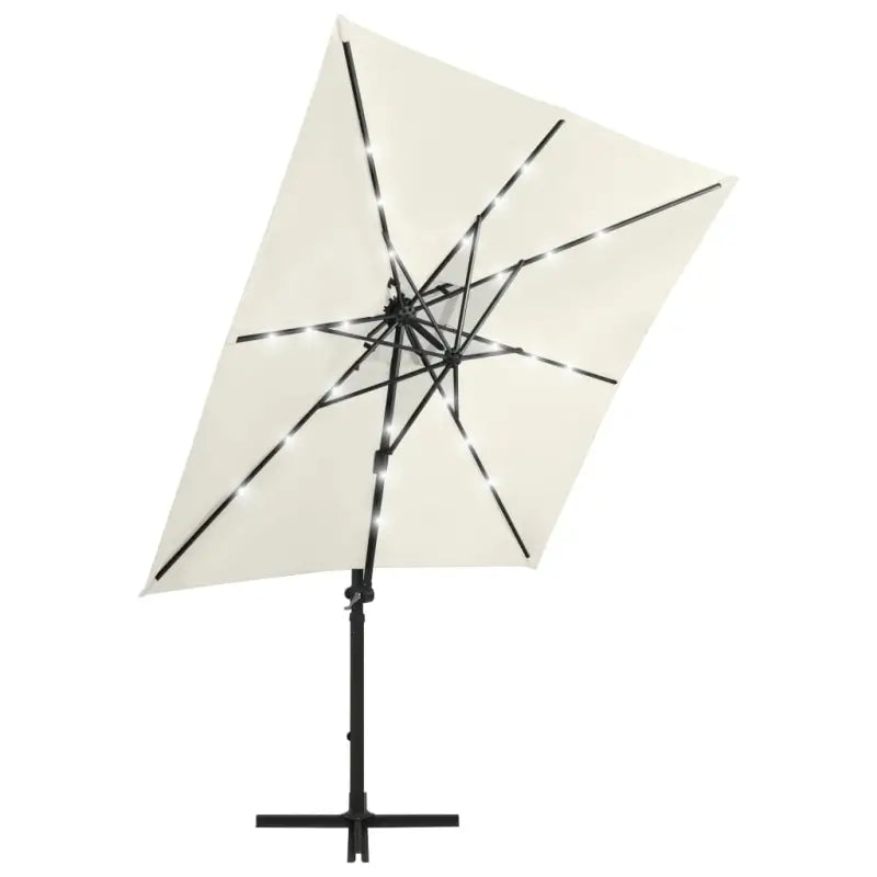 Elegante zweefparasol met LED-verlichting voor op vlakke ondergrond - Parasols en zonneschermen