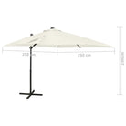 Elegante zweefparasol met LED-verlichting voor op vlakke ondergrond - Parasols en zonneschermen