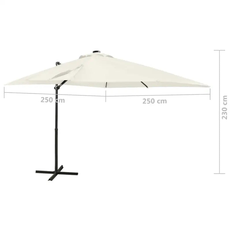Elegante zweefparasol met LED-verlichting voor op vlakke ondergrond - Parasols en zonneschermen