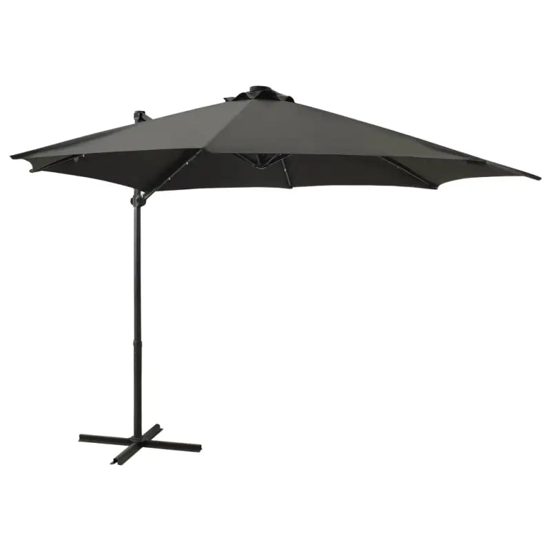 Elegante zweefparasol met LED-verlichting voor op vlakke ondergrond - Antraciet / 300 cm / 1 - Parasols en zonneschermen