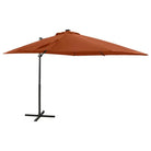 Elegante zweefparasol met LED-verlichting voor op vlakke ondergrond - Terracotta / 250 cm / 1 - Parasols