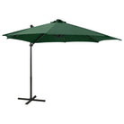 Elegante zweefparasol met LED-verlichting voor op vlakke ondergrond - Groen / 300 cm / 1 - Parasols en zonneschermen