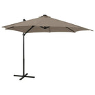 Elegante zweefparasol met LED-verlichting voor op vlakke ondergrond - Taupe / 300 cm / 1 - Parasols en zonneschermen