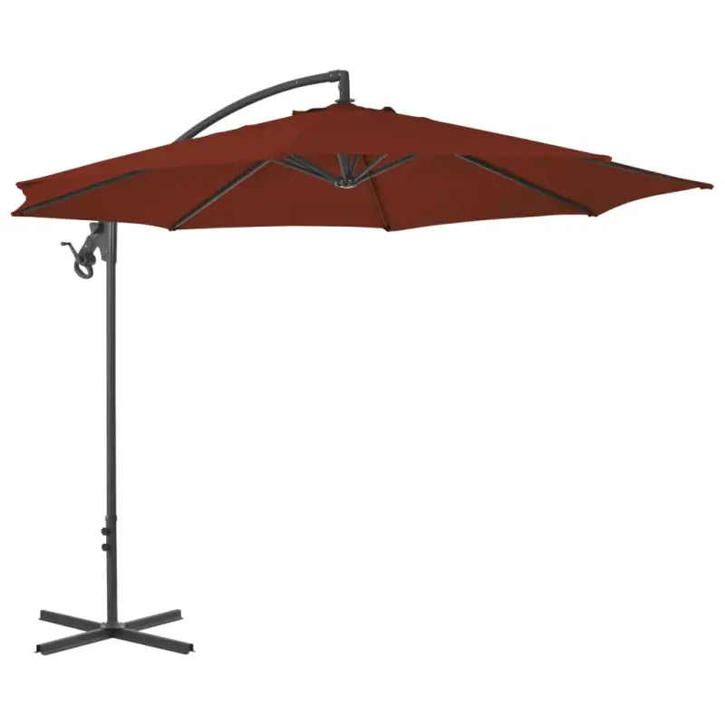 Elegante zweefparasol met stalen paal voor schaduw en uv-bescherming - Terracotta / 1 - Parasols en zonneschermen