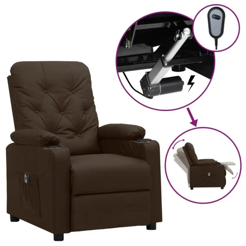 Elektrisch verstelbare fauteuil voor ultiem comfort en ontspanning - Bruin / 1 - Fauteuils & Relaxfauteuils