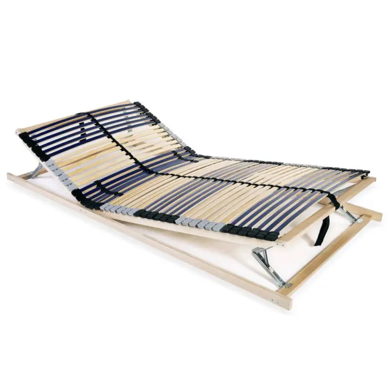 Elektrische lattenbodem met massief beukenhouten frame en dubbele latten - 120 x 200 cm / Nee / Hoofd- en voeteneinde
