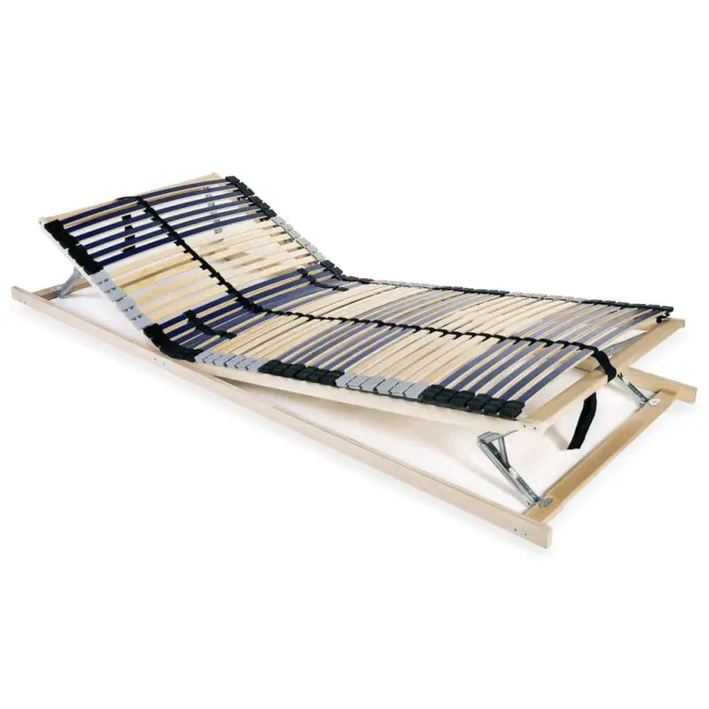Elektrische lattenbodem met massief beukenhouten frame en dubbele latten - 70 x 200 cm / Nee / Hoofd- en voeteneinde