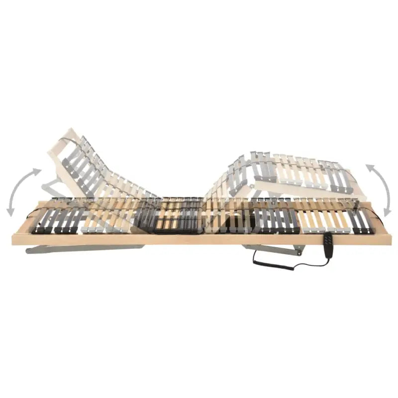 Elektrische lattenbodem met massief beukenhouten frame en dubbele latten - Bedden & bedframes