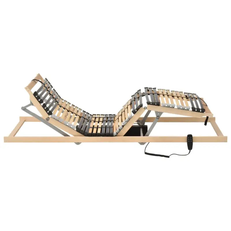 Elektrische lattenbodem met massief beukenhouten frame en dubbele latten - Bedden & bedframes