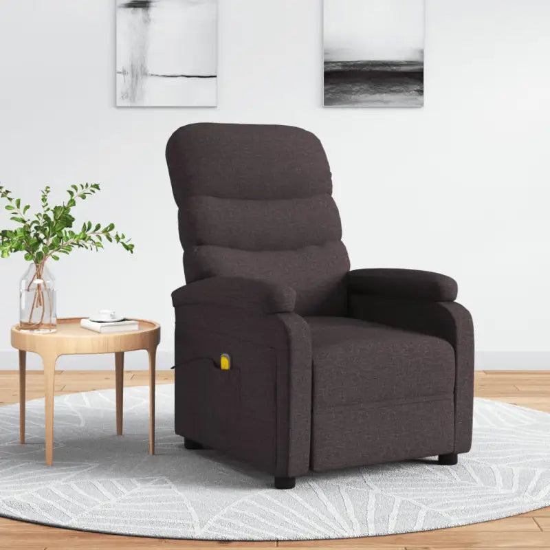 Elektrische massagefauteuil met verstelbare rug en voetensteun - Donkerbruin / 1 - Elektrische massagestoelen