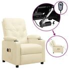 Elektrische massagefauteuil met verstelbare stoel voor ultiem comfort - Crème / 1 - Elektrische massagestoelen
