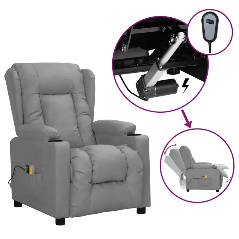 Elektrische massagefauteuil met verstelbare stoel voor ultiem comfort - Grijs / 1 - Elektrische massagestoelen