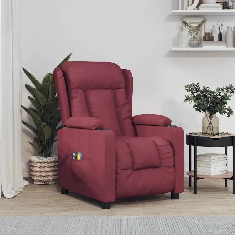 Elektrische massagefauteuil voor verminderde fysieke en mentale capaciteiten - Wijnrood / 1 - Elektrische massagestoelen