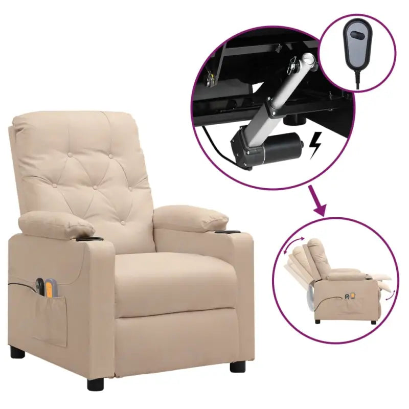 Elektrische massagestoel met elektrisch verstelbare functies - Crème / 1 - Elektrische massagestoelen