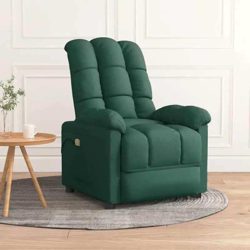 Elektrische massagestoel met verstelbare rug en voetensteun - Donkergroen / 1 - Elektrische massagestoelen
