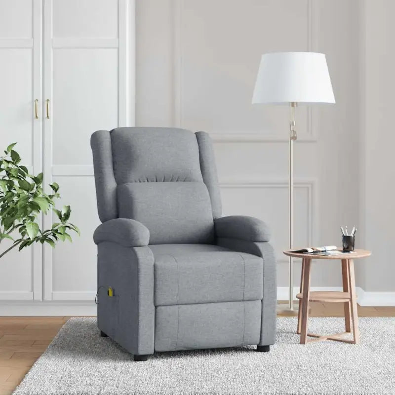 Elektrische massagestoel met verstelbare rug en voetensteun voor ultiem comfort - Lichtgrijs / 1 - Elektrische