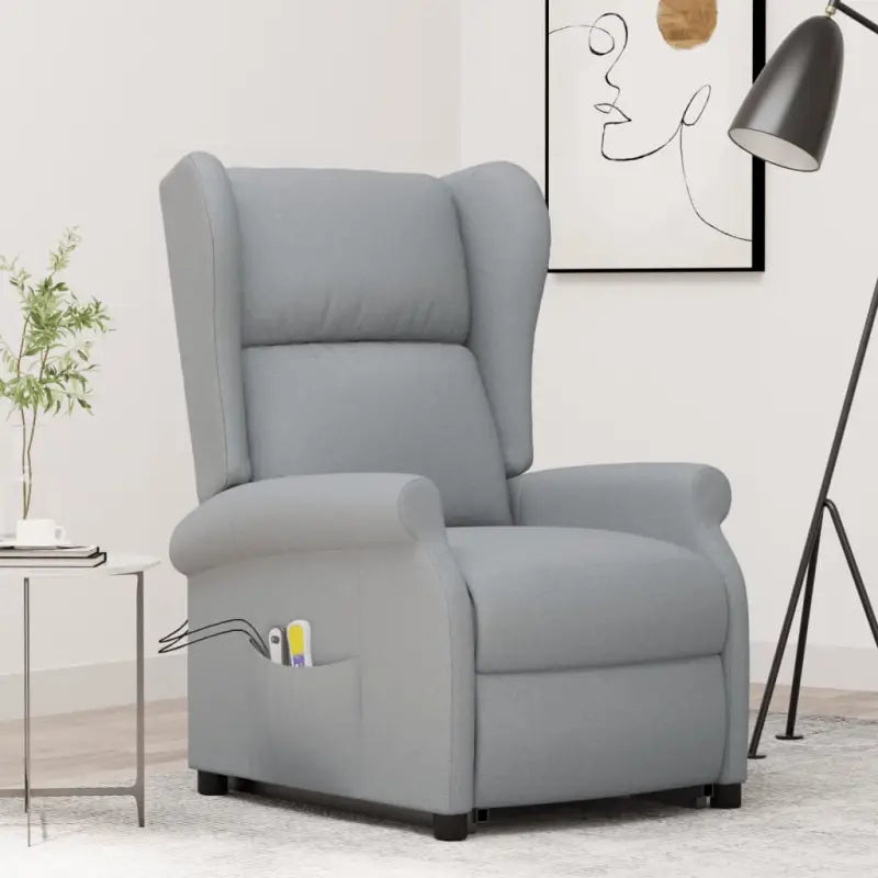 Elektrische massagestoel met verstelbare rug en voetensteun - Lichtgrijs / 1 - Elektrische massagestoelen