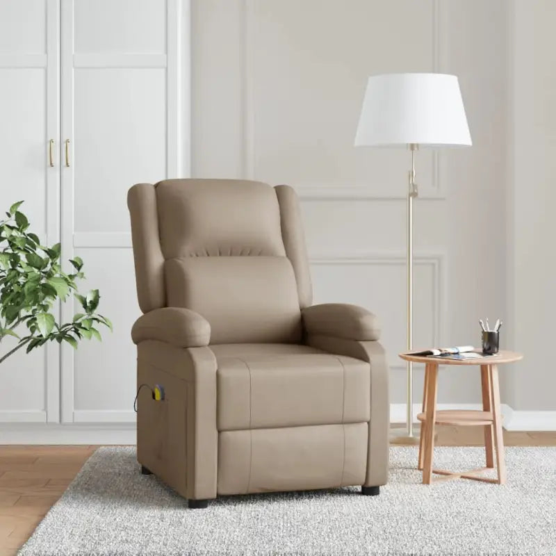 Elektrische massagestoel met verstelbare rug en voetensteun voor ultiem comfort - Cappuccino / 1 - Elektrische
