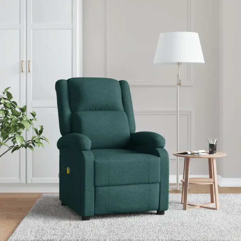 Elektrische massagestoel met verstelbare rug en voetensteun voor ultiem comfort - Donkergroen / 1 - Elektrische