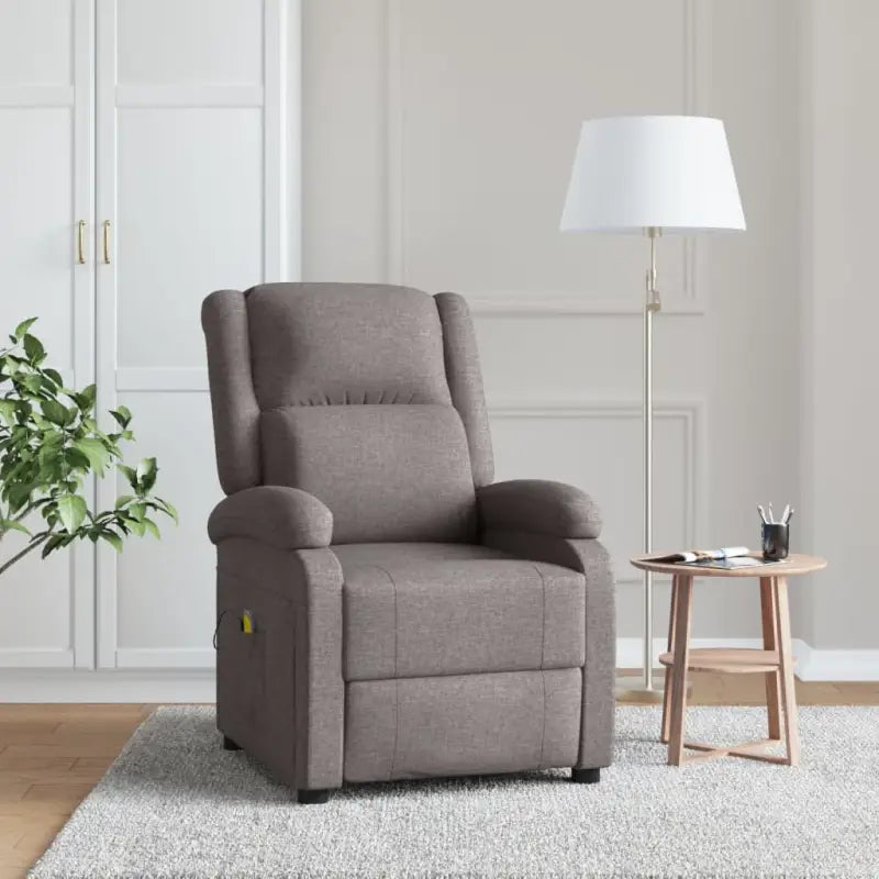 Elektrische massagestoel met verstelbare rug en voetensteun voor ultiem comfort - Taupe / 1 - Elektrische massagestoelen