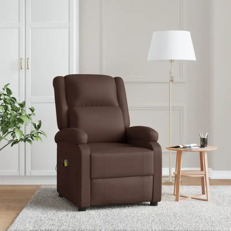 Elektrische massagestoel met verstelbare rug en voetensteun voor ultiem comfort - Bruin / 1 - Elektrische massagestoelen