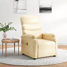 Elektrische massagestoel met verstelbare rug en voetensteun - Crème / 1 - Elektrische massagestoelen