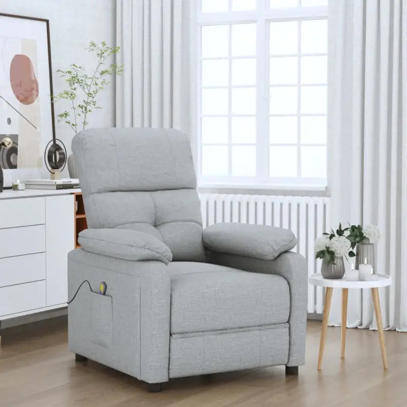 Elektrische massagestoel met verstelbare rugleuning en voetensteun - Lichtgrijs / 1 - Elektrische massagestoelen