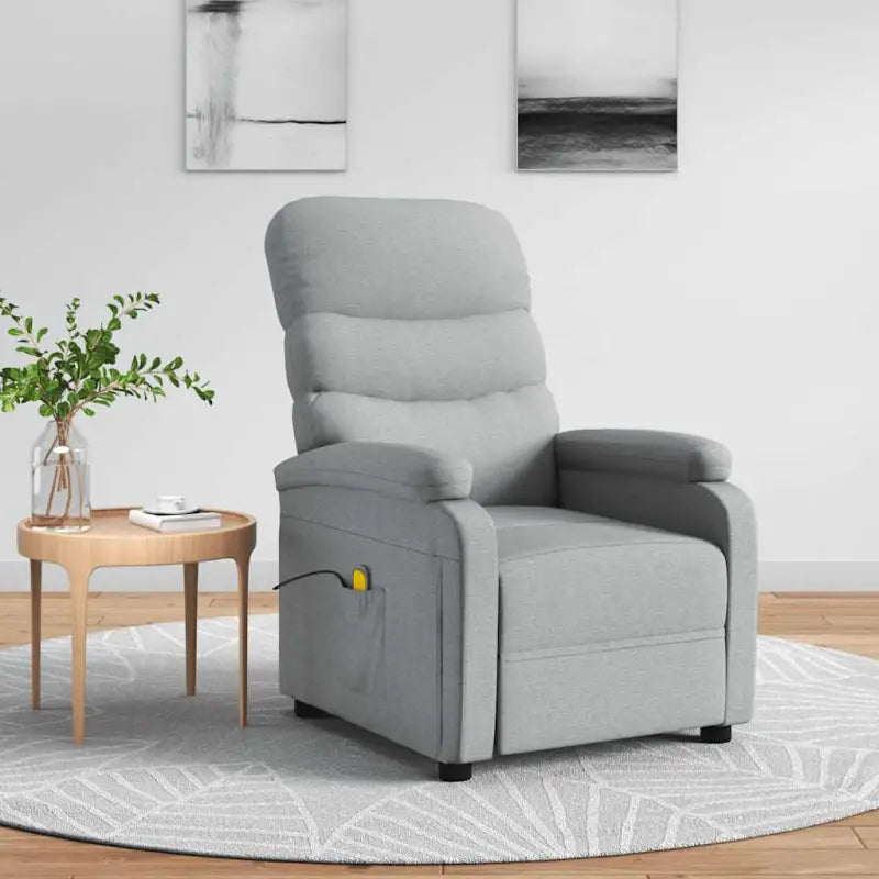 Elektrische Massagestoel met Verstelbare Rugleuning en Voetensteun - Lichtgrijs / 1 - Elektrische massagestoelen