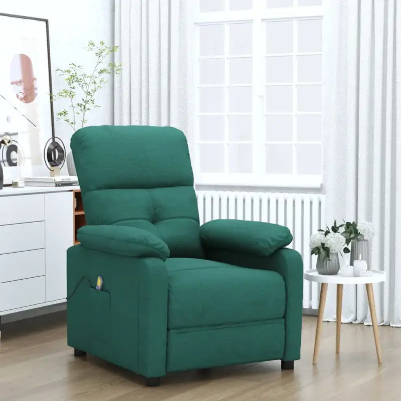 Elektrische massagestoel met verstelbare rugleuning en voetensteun - Donkergroen / 1 - Elektrische massagestoelen
