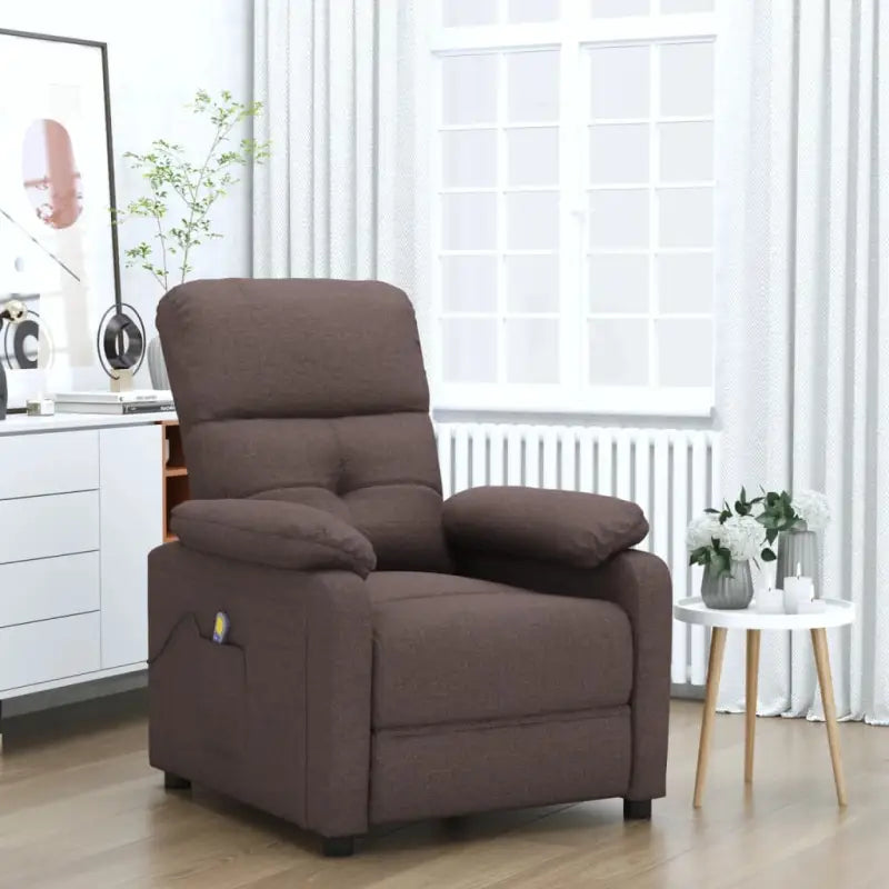 Elektrische massagestoel met verstelbare rugleuning en voetensteun - Donkerbruin / 1 - Elektrische massagestoelen