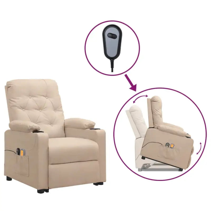 Elektrische massagestoel met verstelbare stoel en krachtige motor - Crème / 1 - Elektrische massagestoelen