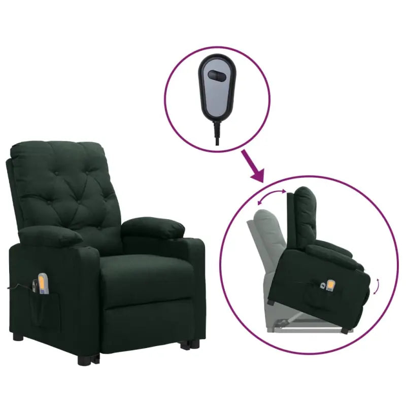 Elektrische massagestoel met verstelbare stoel en krachtige motor - Donkergroen / 1 - Elektrische massagestoelen