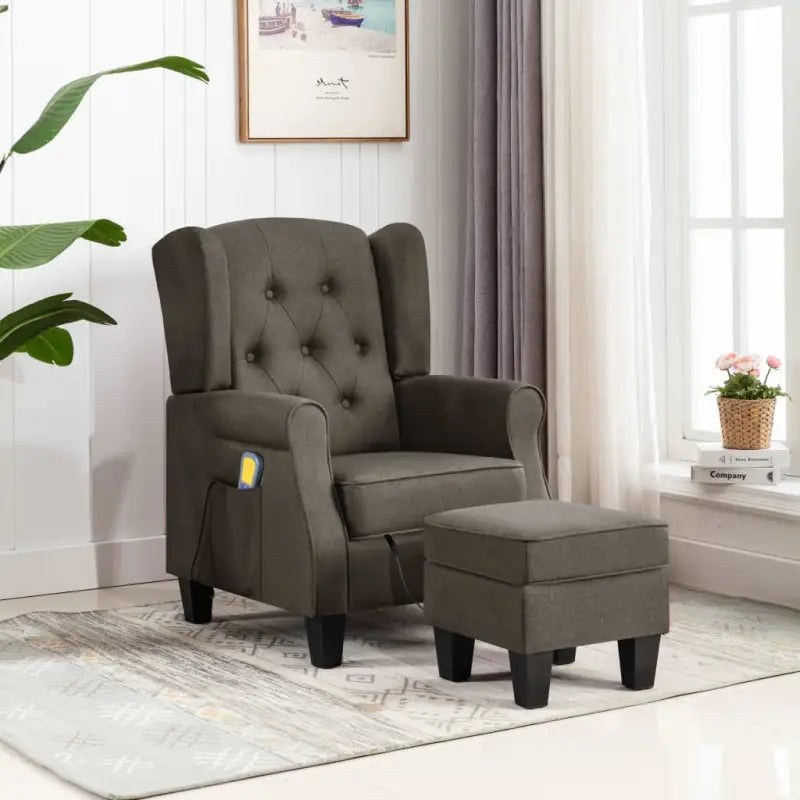 Elektrische massagestoel met voetenbankje voor een moderne uitstraling - Taupe / 1 - Elektrische massagestoelen