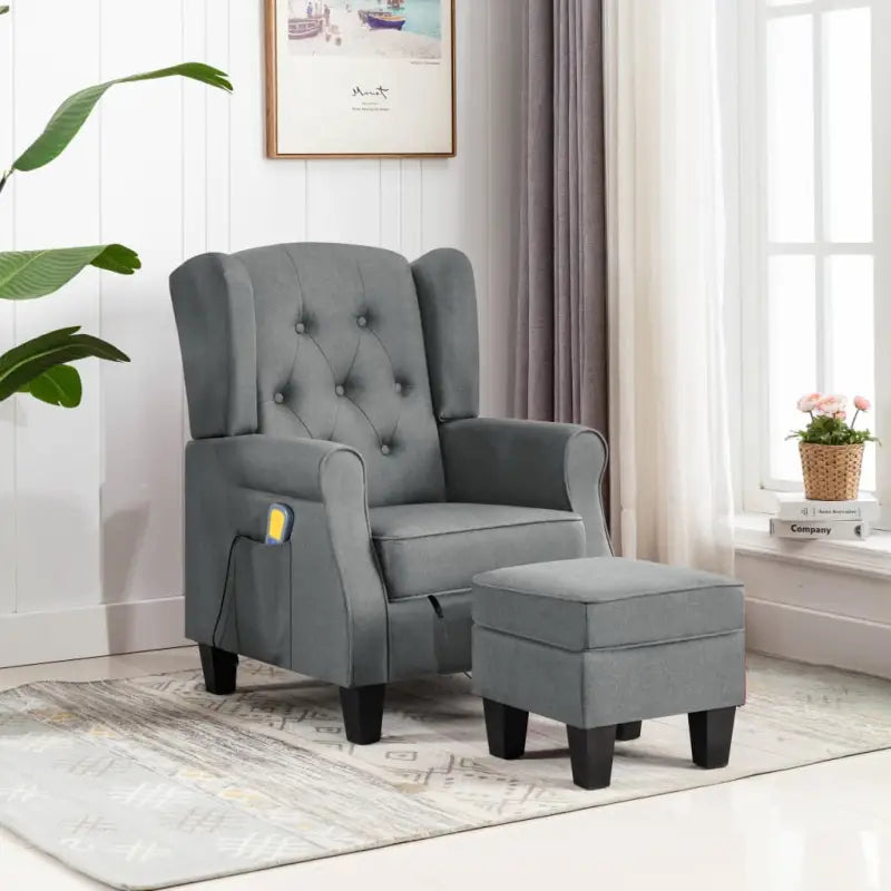 Elektrische massagestoel met voetenbankje voor een moderne uitstraling - Lichtgrijs / 1 - Elektrische massagestoelen
