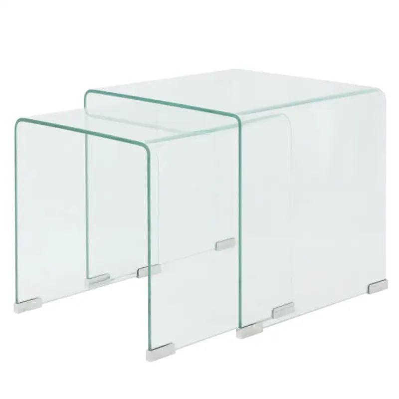 Elkaar passende tafeltjes met gehard veiligheidsglas voor compacte ruimtes - Doorzichtig / 2 - Salontafels