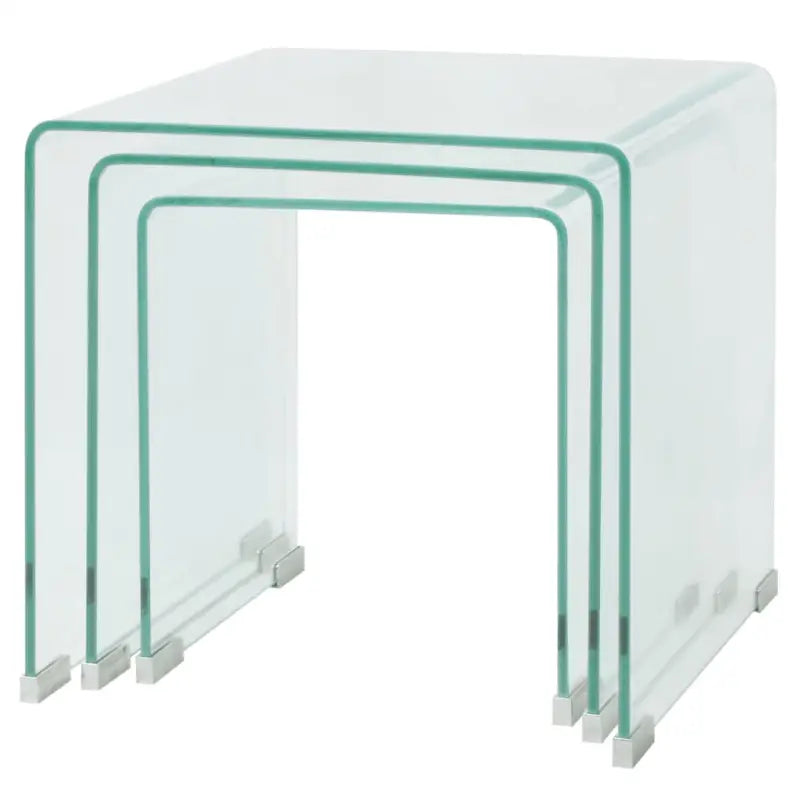 Elkaar passende tafeltjes met gehard veiligheidsglas voor compacte ruimtes - Salontafels