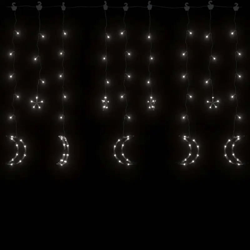 Energiebesparende LED’s kerstverlichting met sterren en manen en lange verlengkabel - Kerstverlichting