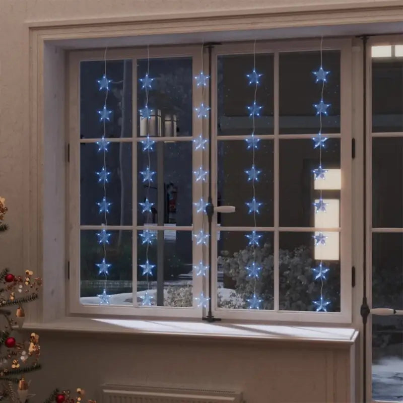 Energiebesparende LED’s sterrenlichtgordijn met lange verlengkabel - Blauw / 200 / 1 - Kerstverlichting