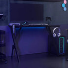 Ergonomisch Gamingbureau voor comfortabele en geconcentreerde speeltijd - Zwart / 110 x 60 x 75 cm - Bureaus