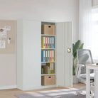 Extra brede archiefkast met verstelbare schappen in gepoedercoat staal - Lichtgrijs / 1 - Archiefkasten