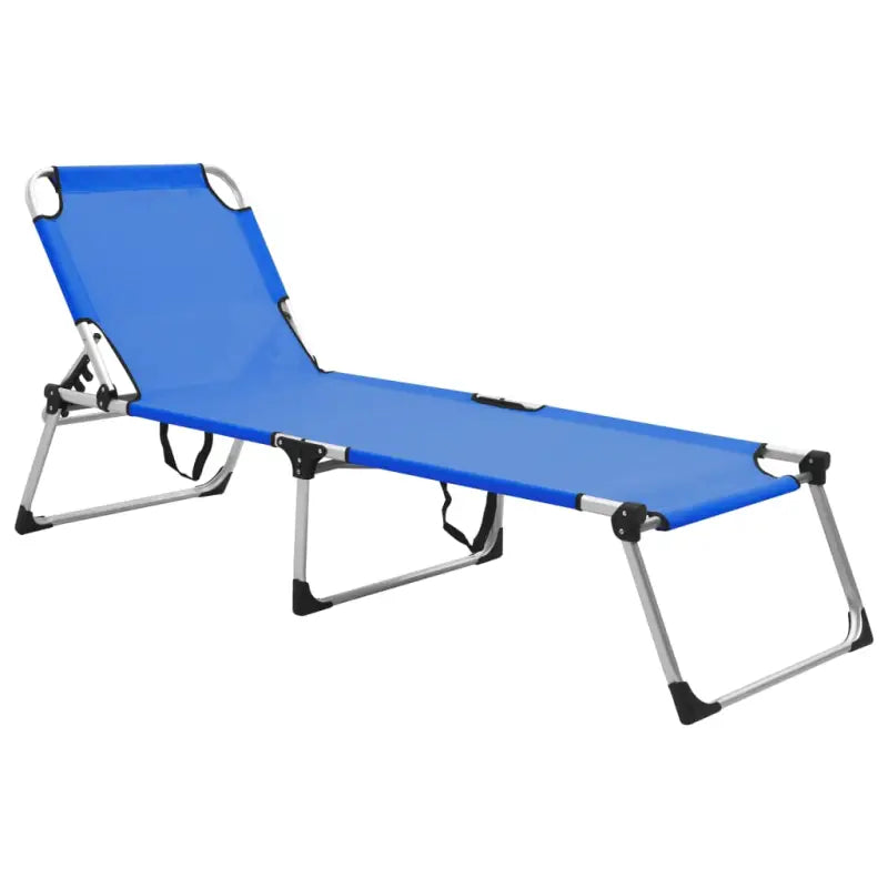 Extra hoog senior ligstoel met verstelbare rugleuning voor comfortabel gaan liggen - Blauw / 1 - Ligstoelen