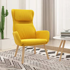 Fauteuil met optimaal zitcomfort en massief rubberwood poten - Mosterdgeel / 1 / Zonder voetensteun - Fauteuils &