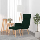 Fauteuil met optimaal zitcomfort en massief rubberwood poten - Donkergroen / 1 / Met voetensteun - Fauteuils &