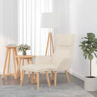 Fauteuil met optimaal zitcomfort en massief rubberwood poten - Crème / 1 / Met voetensteun - Fauteuils & Relaxfauteuils
