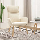 Fauteuil met optimaal zitcomfort en massief rubberwood poten - Crèmewit / 1 / Zonder voetensteun - Fauteuils &